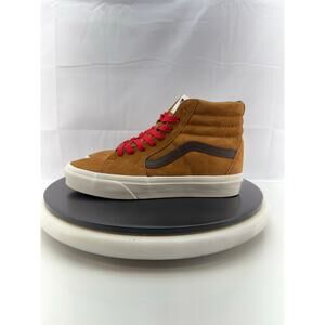 Vans SK8-Hi Womens Size 7 Glazed Ginger Brown Pig Suede Plaid Shoes Sneakers NEW